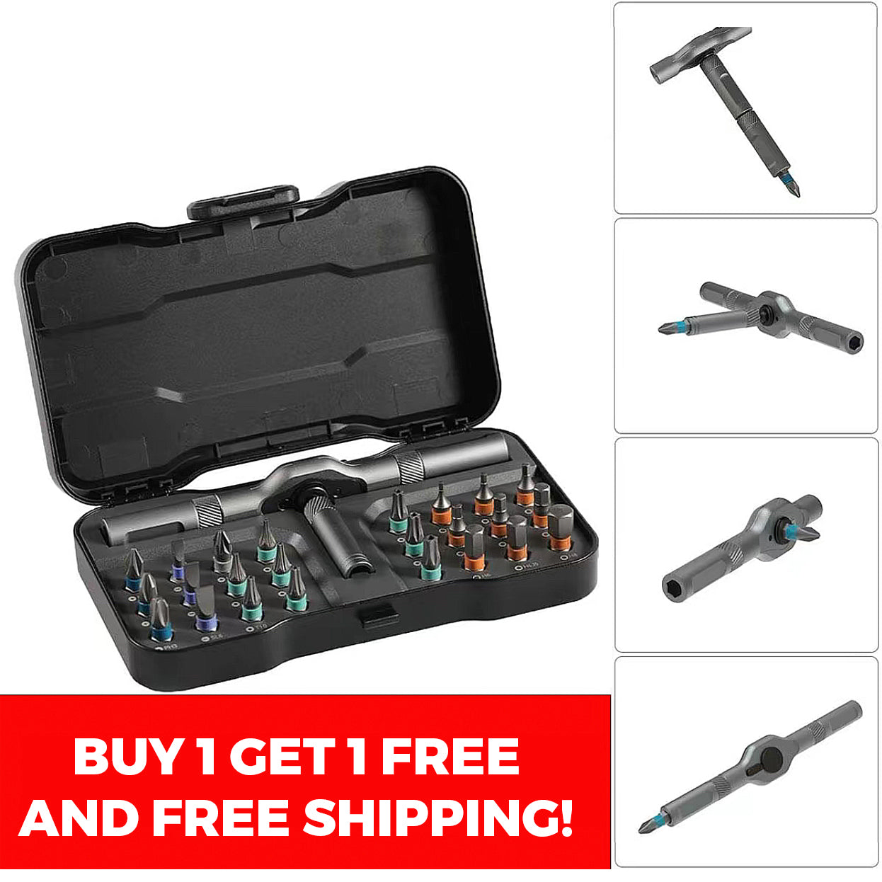 24-in-1 Multi-purpose Ratchet Wrench Screwdriver Tool Set Perfect for DIY, Household Repair